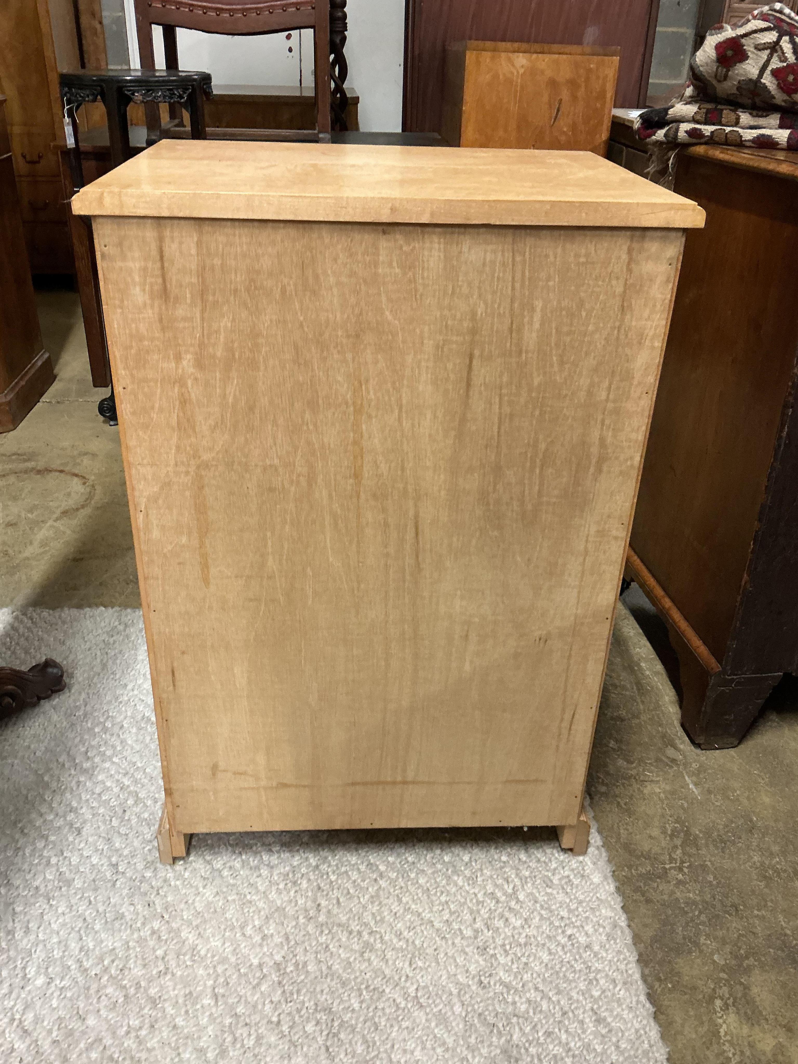 A Contemporary maple narrow chest of drawers, width 61cm, depth 46cm, height 92cm